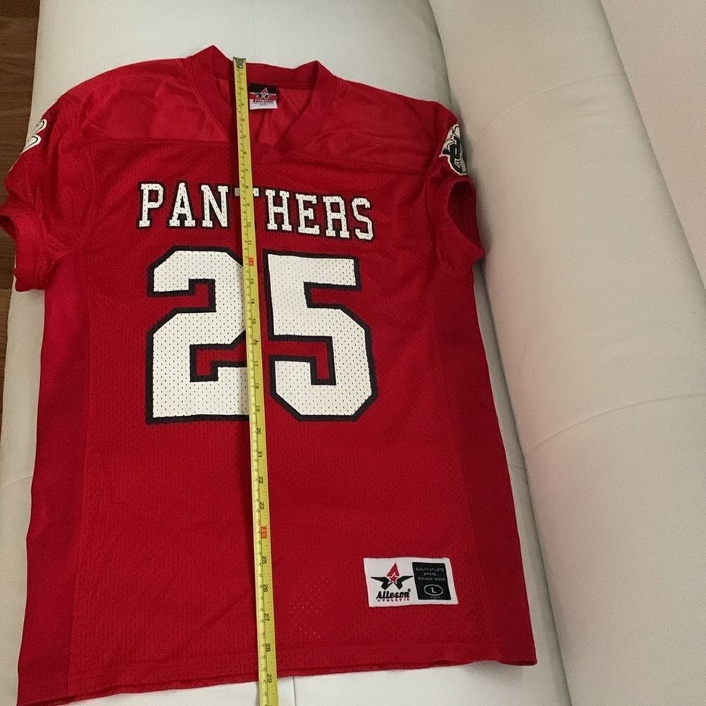 Alleson Athletic Football Red White Panthers #25 Youth Jersey Size L T-Shirt - Picture 8 of 9